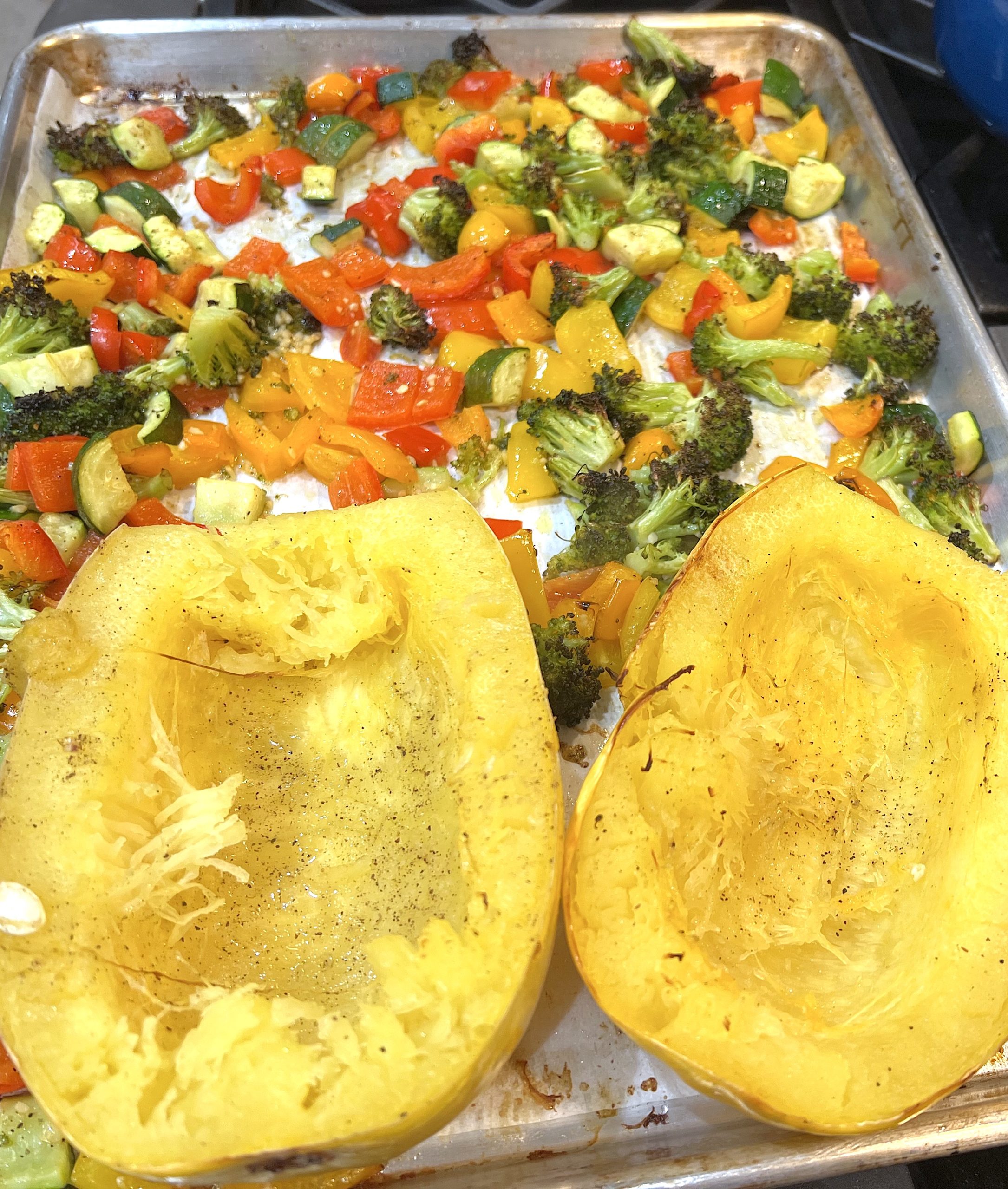 Baked Boursin Spaghetti Squash Sheet Pan Recipe - The Savvy Spoon