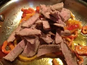 London Broil Leftovers with peppers 4
