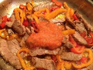 London Broil Leftovers with peppers 5