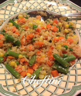 Vegetable Quinoa with Oil and Garlic