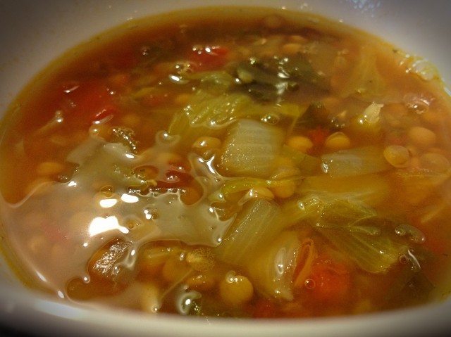 Crockpot Lentils and Escarole Soup