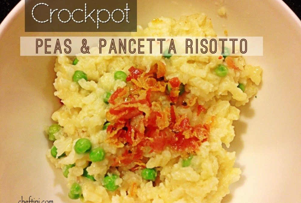 Crockpot Risotto with Peas and Pancetta