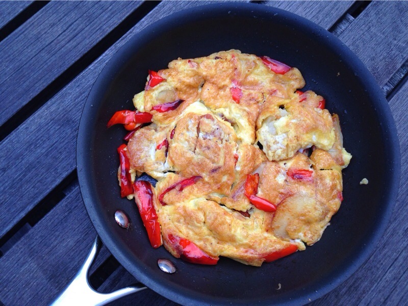 Classic potatoes, peppers and eggs
