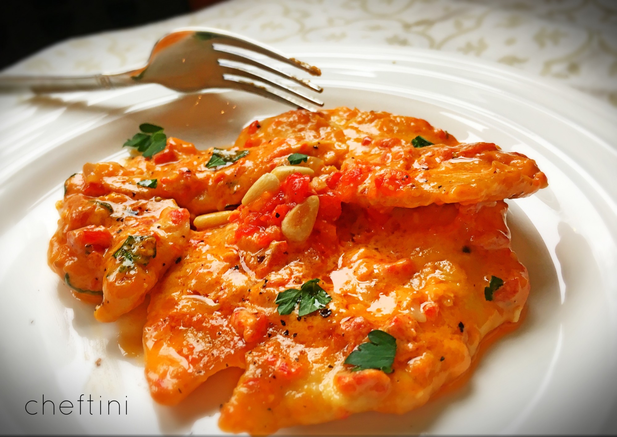 Chicken with Roasted Red Pepper Mascarpone Sauce