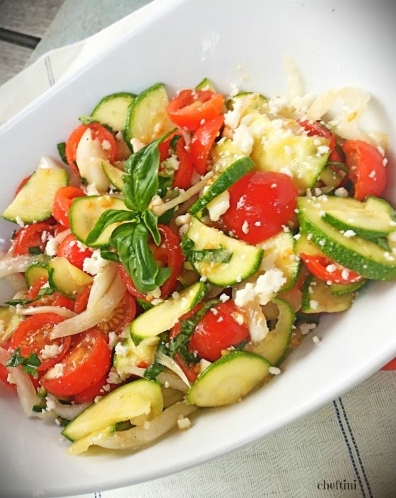 Tomato Zucchini Salad with Ricotta Salata Cheftini