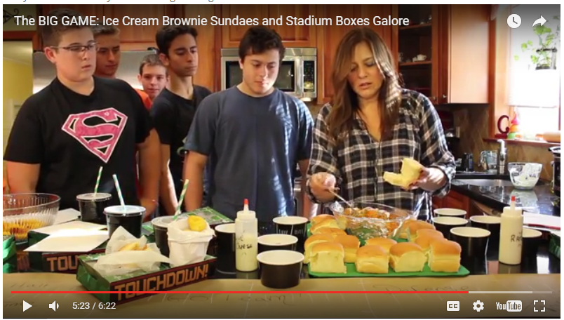 The BIG GAME: Ice Cream Brownie Sundaes and Stadium Boxes Galore