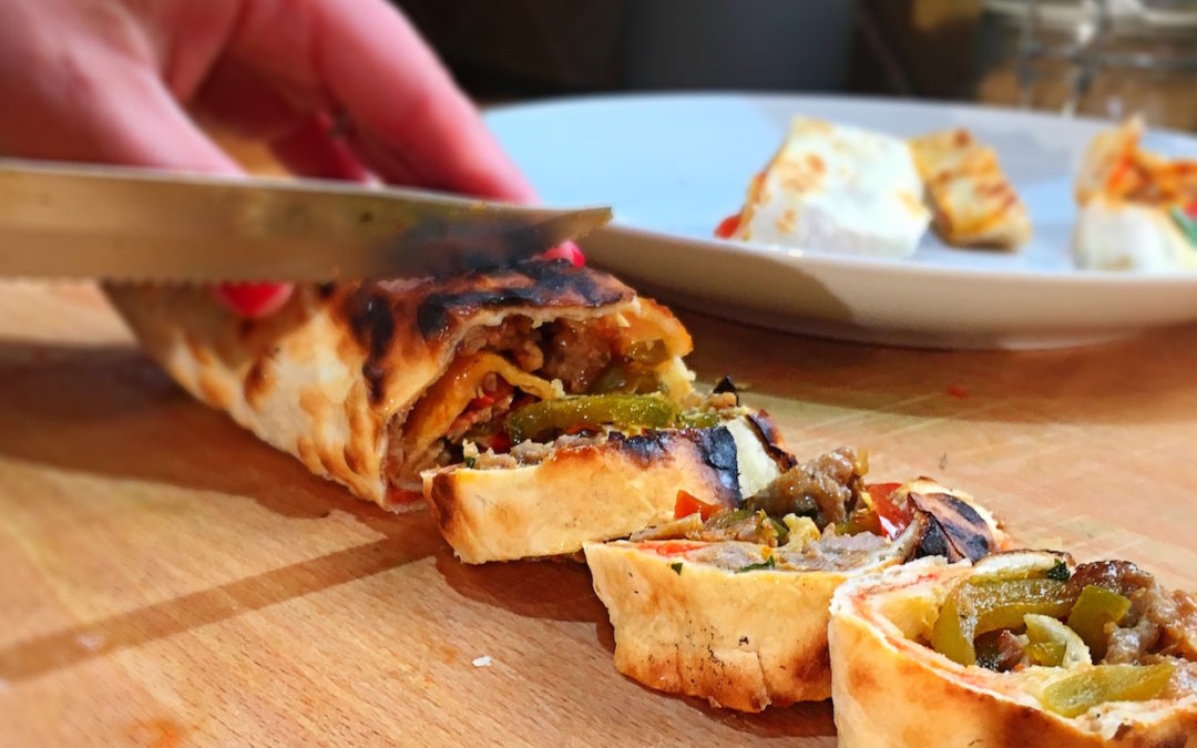 Cheftini's Kitchen Tortilla Sausage Pizza Rolls