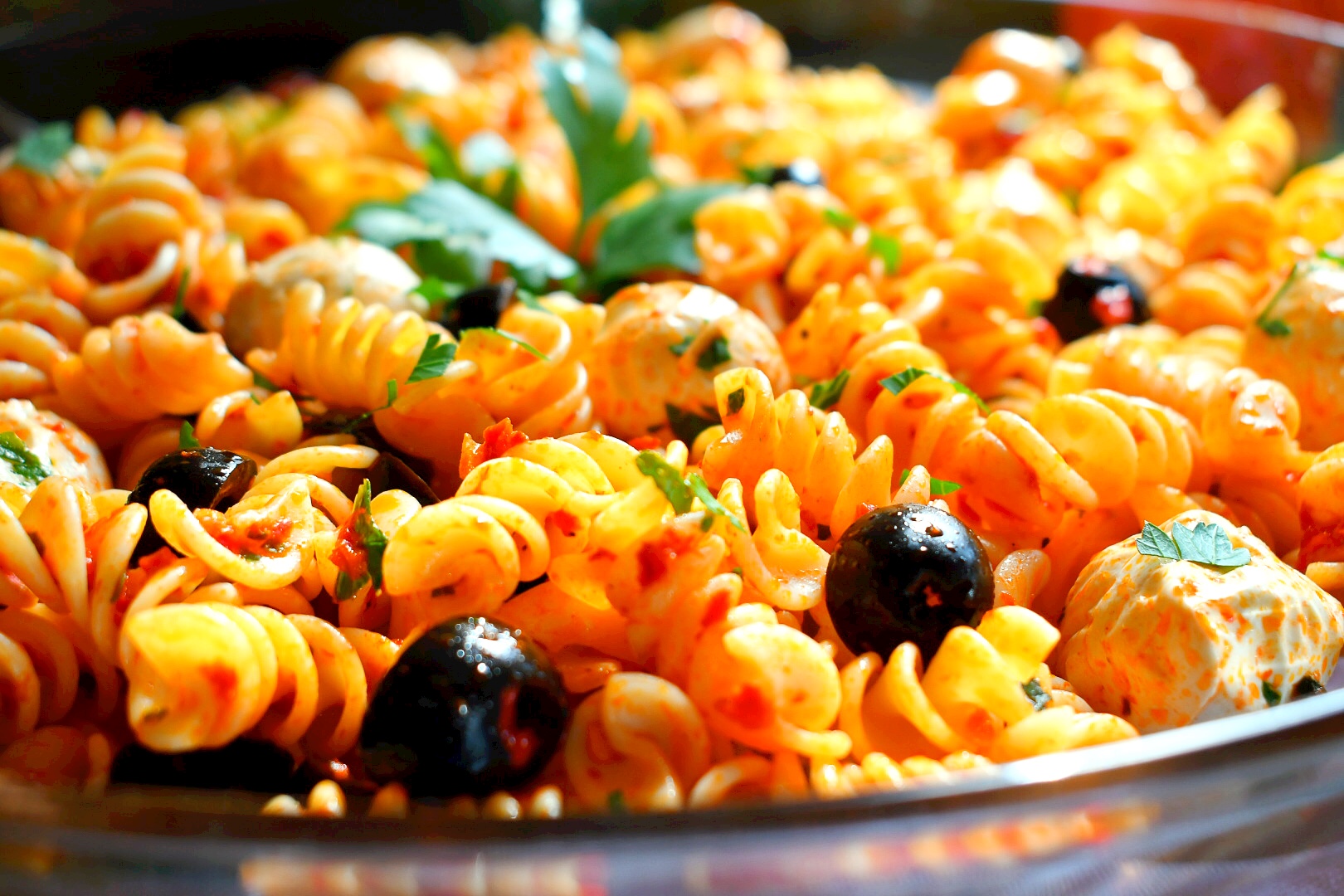 Pasta Salad with Roasted Pepper Dressing Recipe - Cheftini
