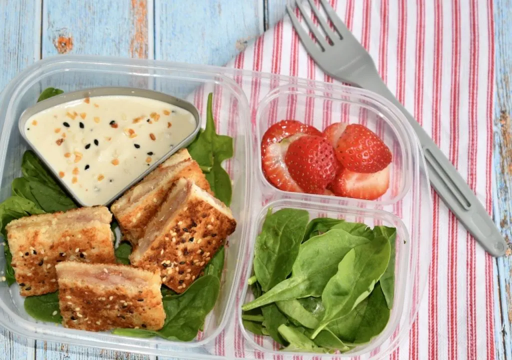 Everything Bagel Ham and Cheese Sandwich Bento Box Lunch 