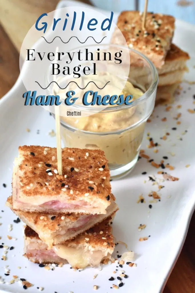 Everything Bagel Grilled Ham and Cheese Bites
